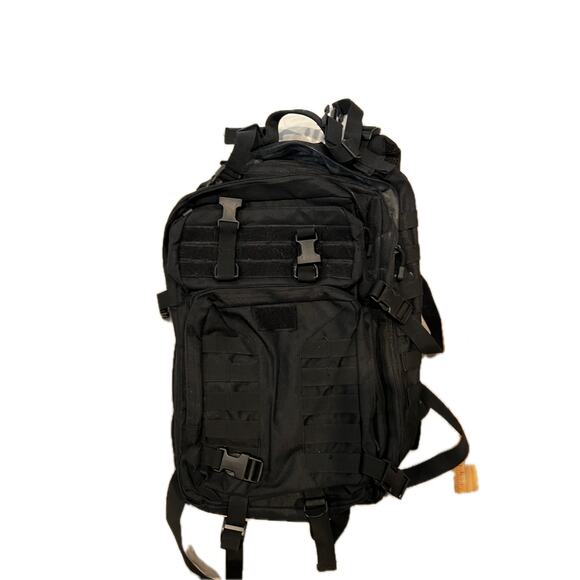 Generic Black Canvas Tactical Backpack - Picture 1 of 5